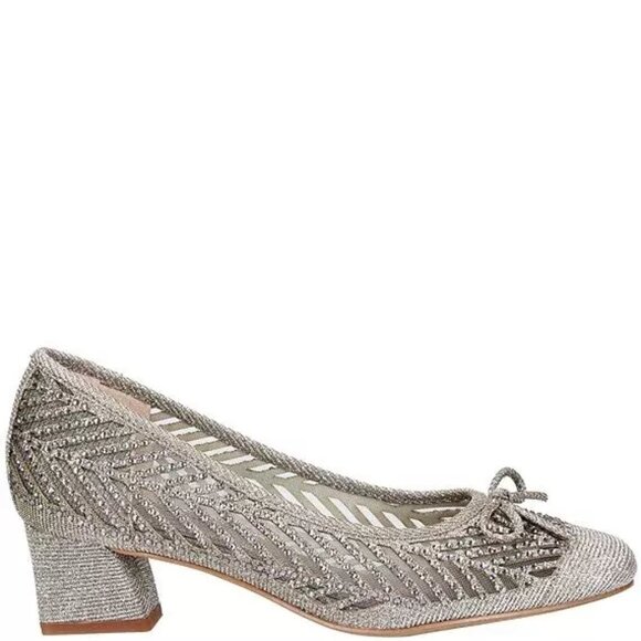 J. Renee' Saila Shoes - PEWTER DANCE GLITTER - Size 7W - Picture 5 of 6